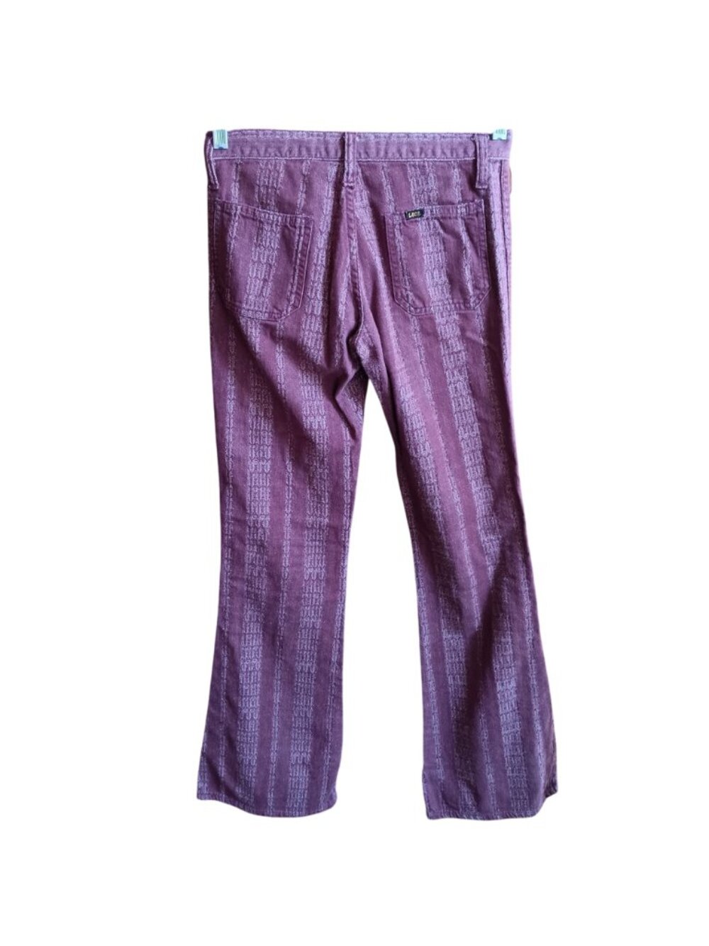 28x31 True Vintage Lee Leens 1960's Purple Feather Stripe Bootcut Jeans USA